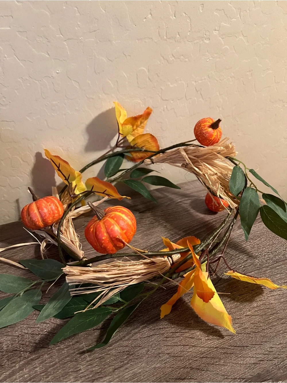 Target Bullseye Fall Garland 6’ Leaves Pumpkins Straw Thanksgiving NWOT